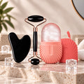 Pack Ritual de Belleza GLACÉ en color Coral: rodillo facial, gua sha y molde de hielo
